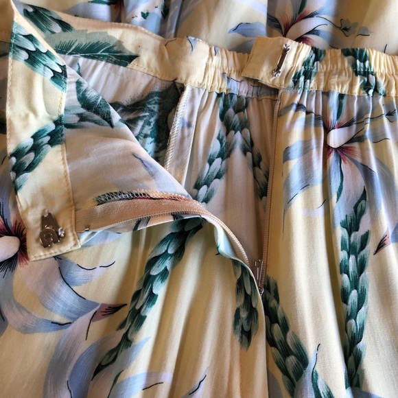 Faith Women's Skirt Full Length Floral With Ruffled Hem Yellow Green Size S - Picture 10 of 16